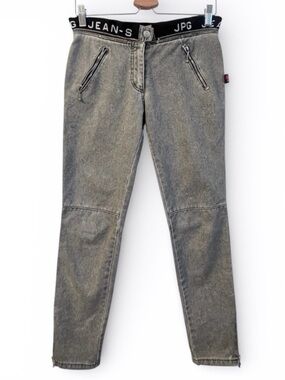 RARE JPG Jeans Vintage 90s Grey Mid Rise Moto Stretch Skinny Jeans Zipper 0